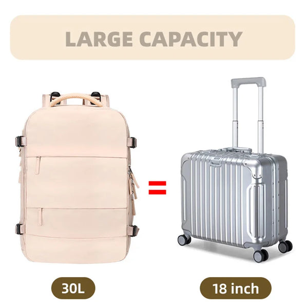 Extendable Large Travel Backpack Women Men Luggage Pack Carry On Rucksack With Shoes Pocket USB Charge 17 Inch Laptop Bag