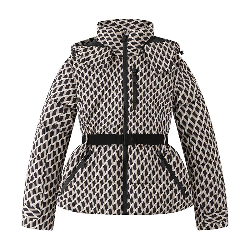 Women's Belted Hooded Quilted Jacket for Layered Outfits