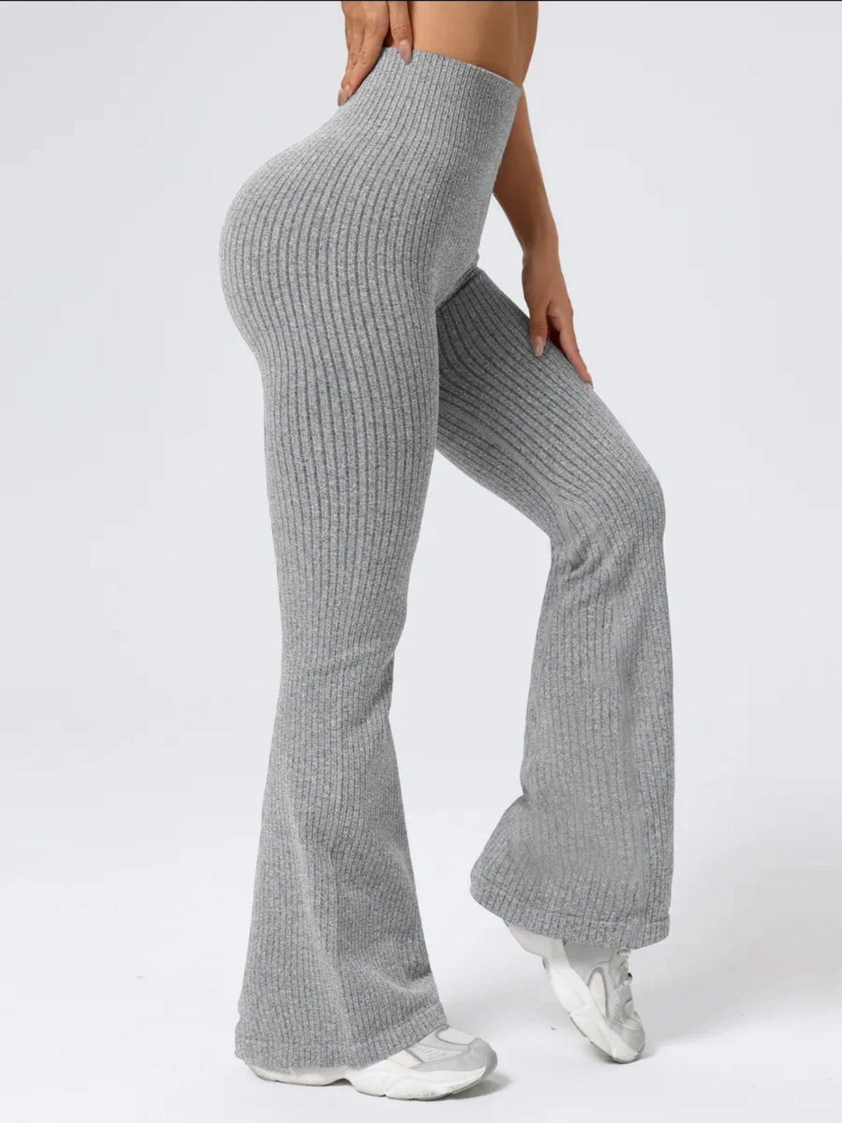 Women's Ribbed Flared Workout Pants