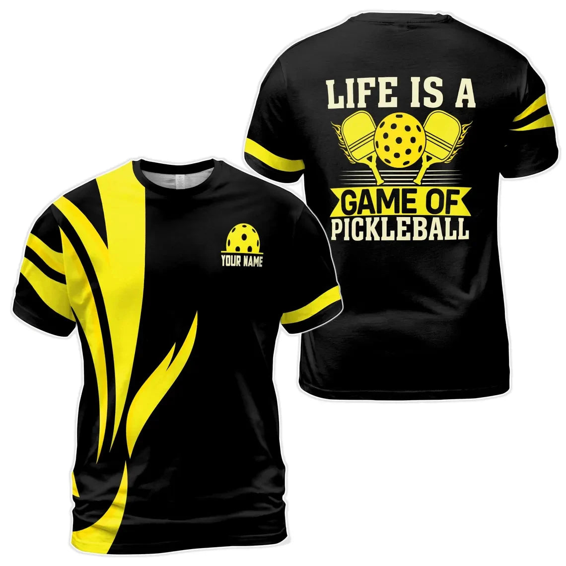 Pickleball Graphic Short Sleeve Crew Neck Sports T Shirt