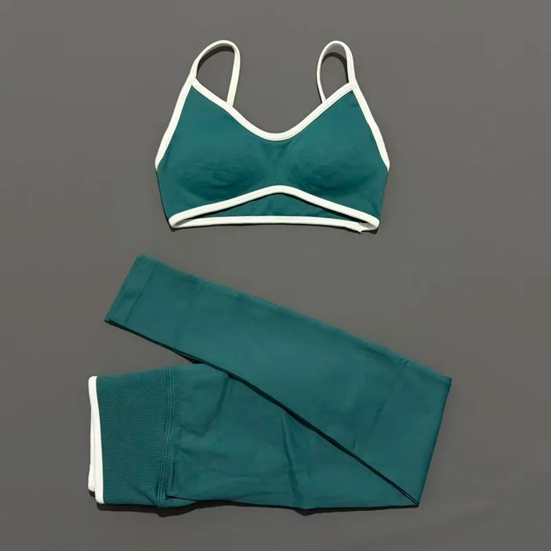 Women's Strappy Bra And Shorts Yoga Set For Workout Outfits