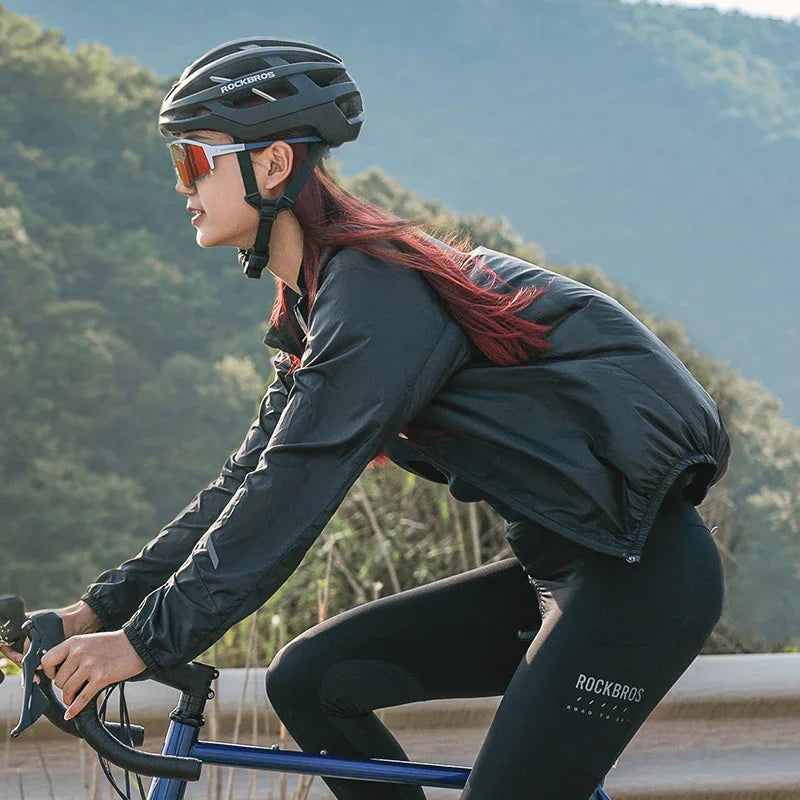 Women's Long Sleeve Zip Front Cycling Jacket For Workout Outfits