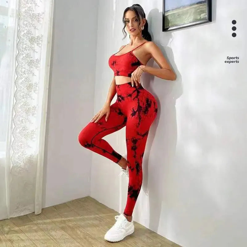 Women's Tie Dye Cami And Leggings Yoga Set