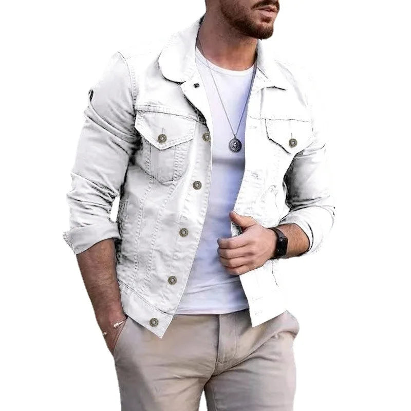Long Sleeve Button Front Casual Denim Streetwear Jacket