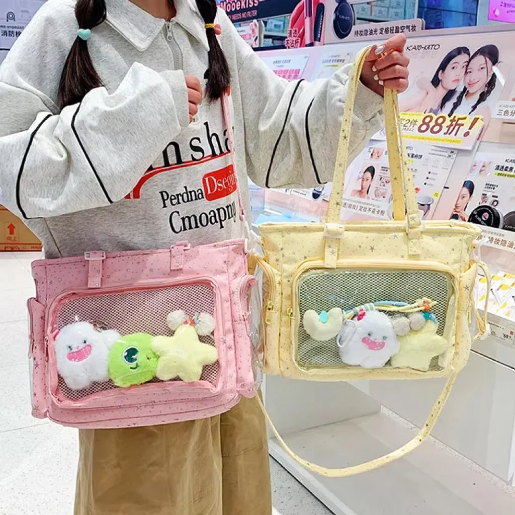 Decorative Display Tote Bag with Transparent Front Pocket