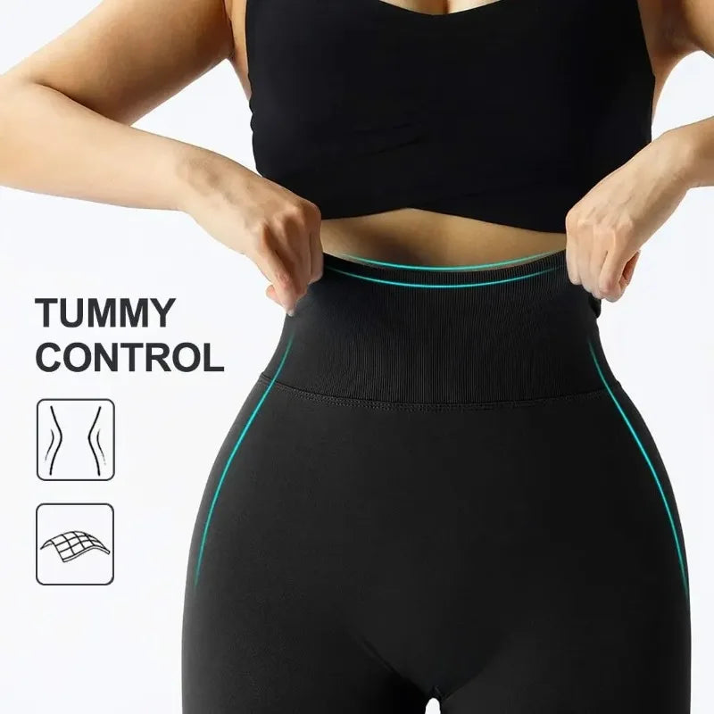 Women's High-Waist Seamless Stretch Ankle-Length Gym Leggings