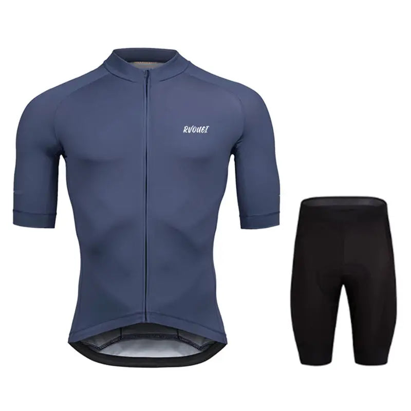 Men's Short Sleeve Cycling Jersey Set with Polyester and Spandex Bottoms