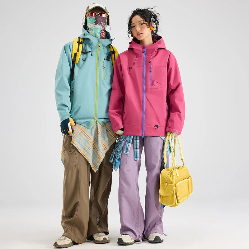 Men's Colour Block Hooded Zip Front Jacket
