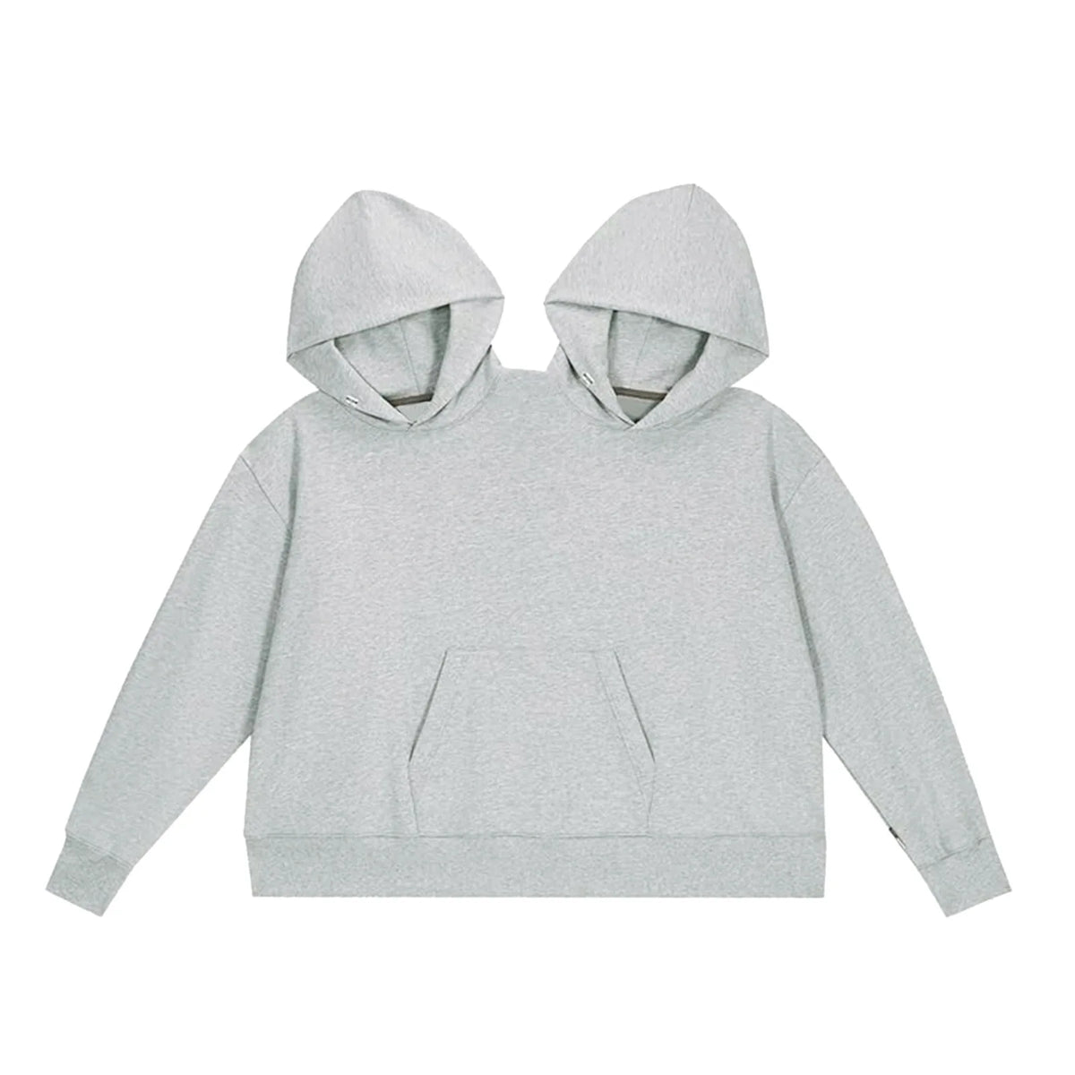 Cotton-Polyester Two-Person Double-Hood Pullover Sweatshirt with Long Sleeves for Holiday Party Outfits