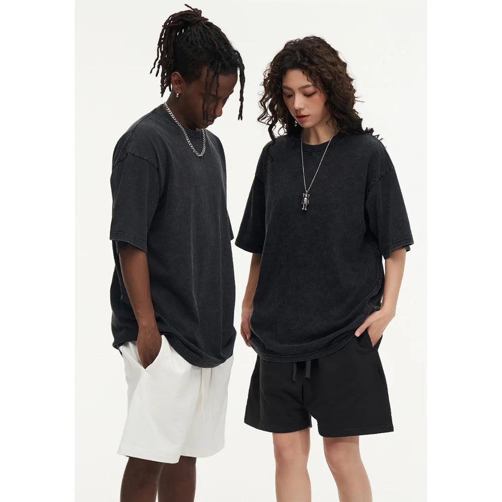 Solid Crew Neck Short Sleeve Loose Casual T Shirt