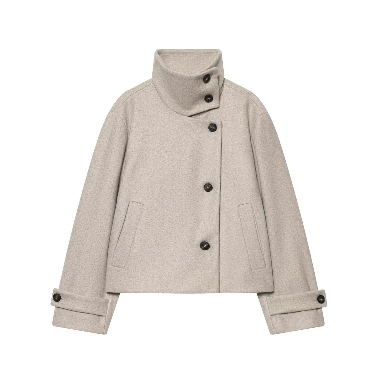 Women's Long-Sleeve Button-Front Coat
