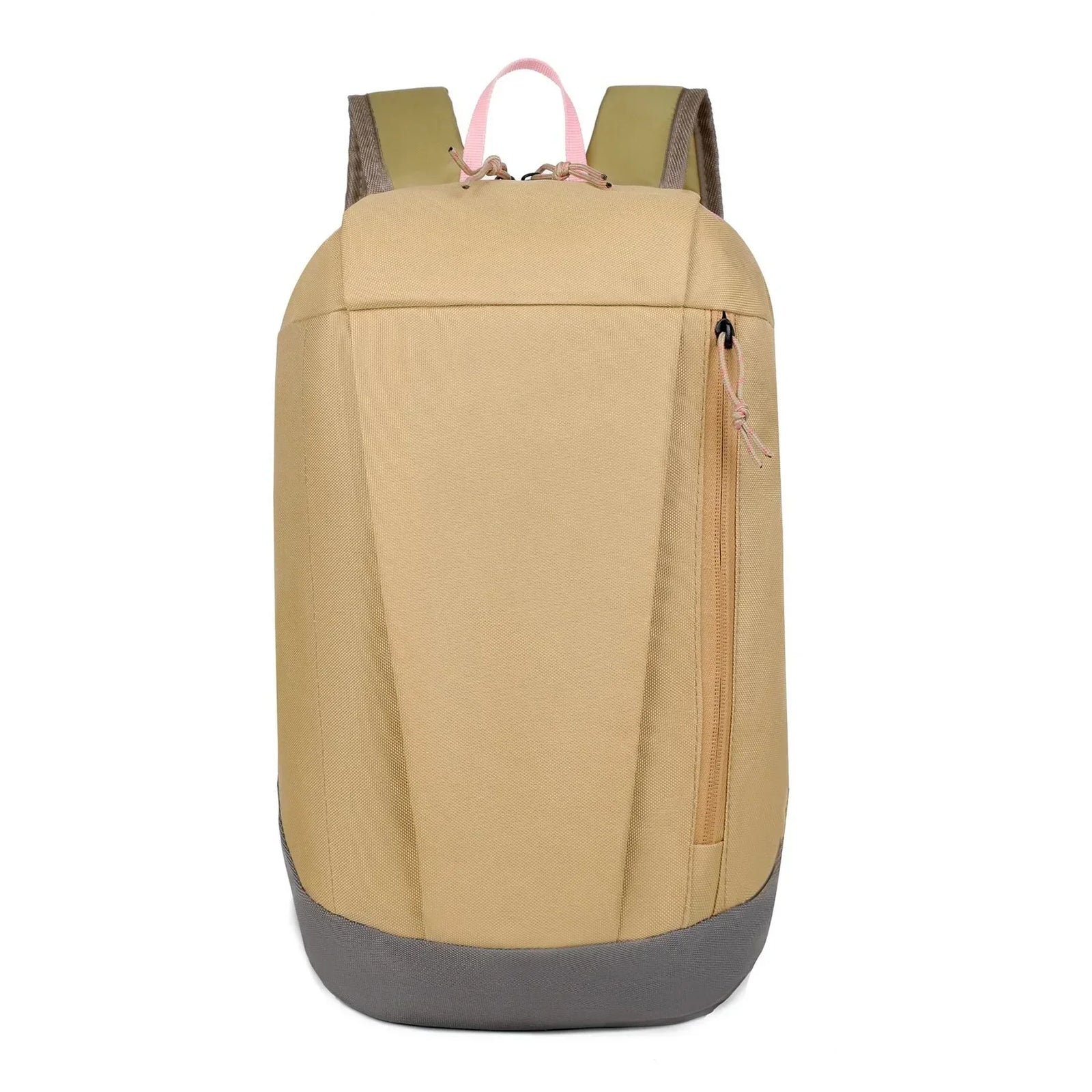 Compact Plain Backpack with Front Zipper Pocket and Twin Shoulder Straps