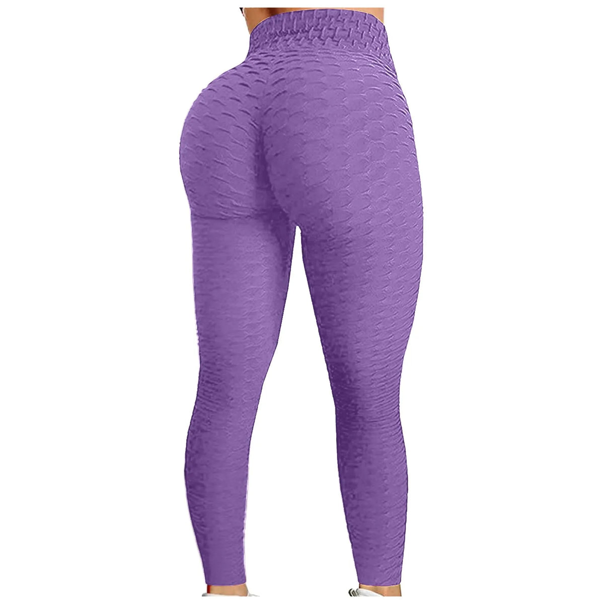 Women's Textured High-Waist Full-Length Yoga Leggings with Elastic Waistband for Everyday Workouts