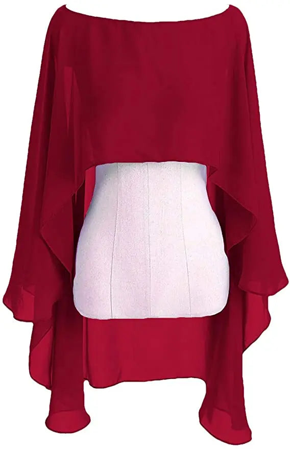 Layered Sheer Draped Cape for Layering over Outfits