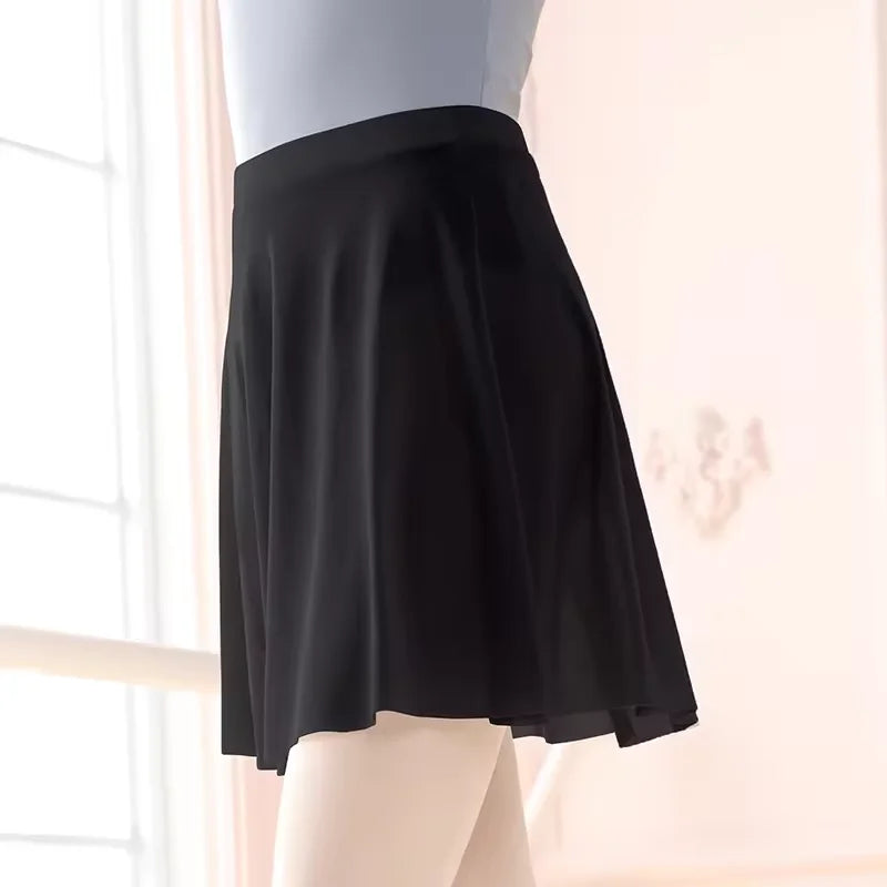 Women's Pull-On Mesh Ballet Skirt with Elastic Waist and Flowing Hem