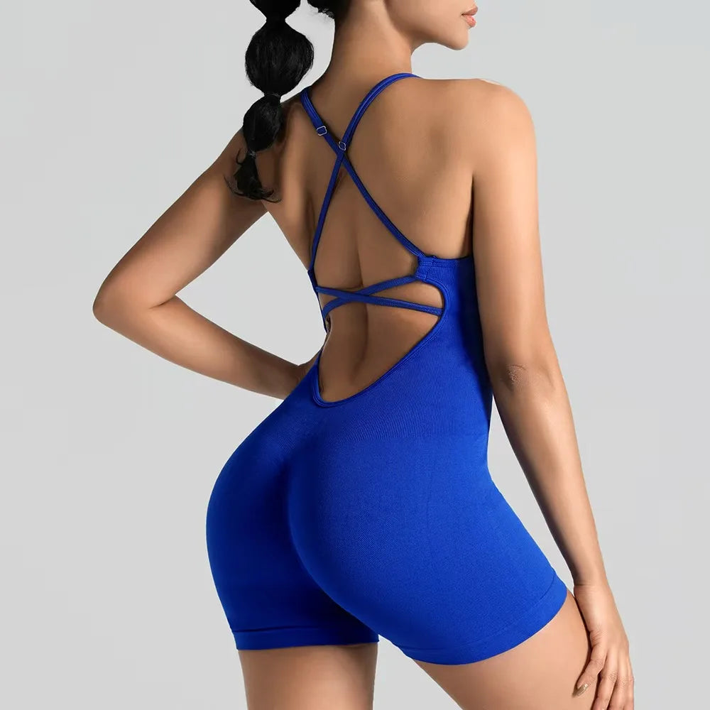 Women's Strappy Back Yoga Romper