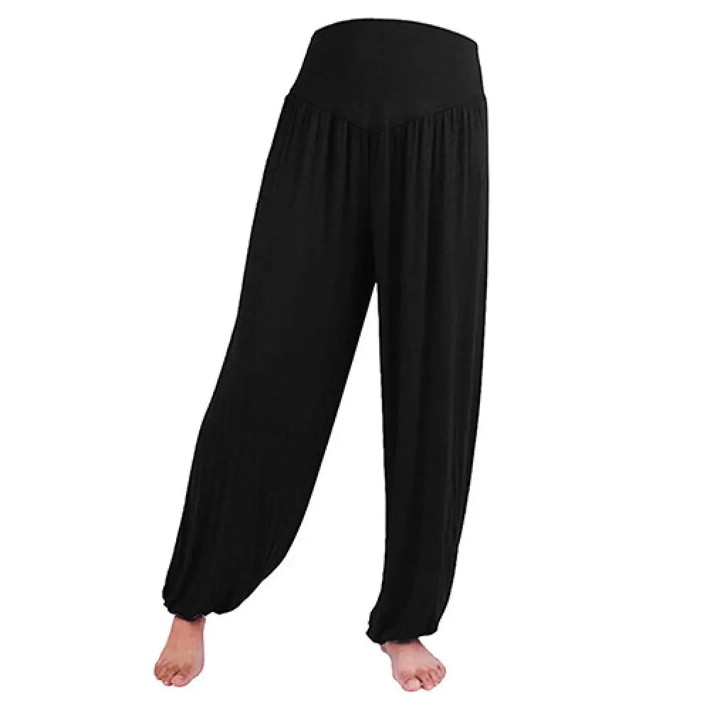 Women's Loose Harem Dance Pants with Gathered Ankles for Yoga Practice