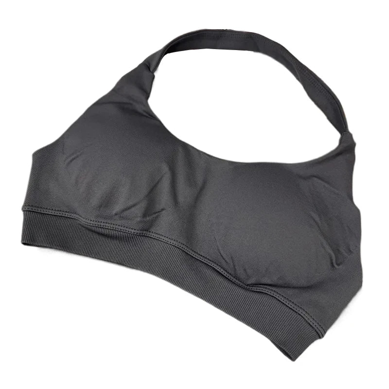 Women's Ruched Halter Neck Sports Bra