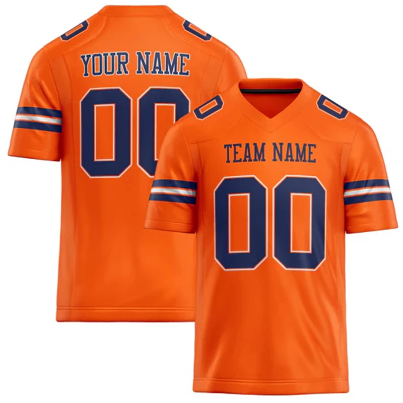 Orange Number Football Short Sleeve Jersey For Sports Outfits
