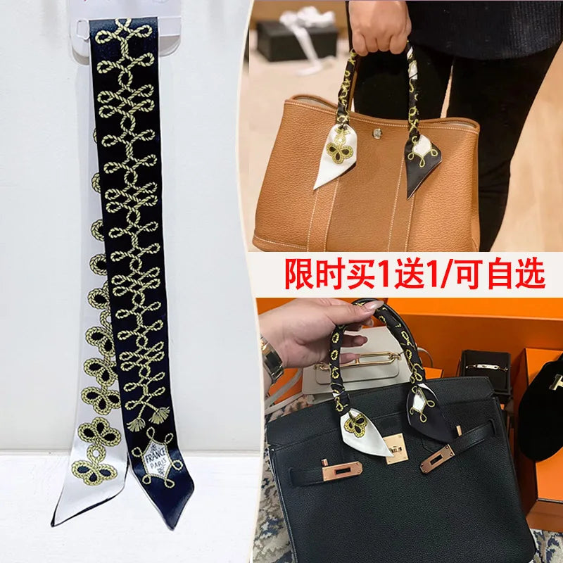 Printed Skinny Scarf for Neck and Bag Handle Styling