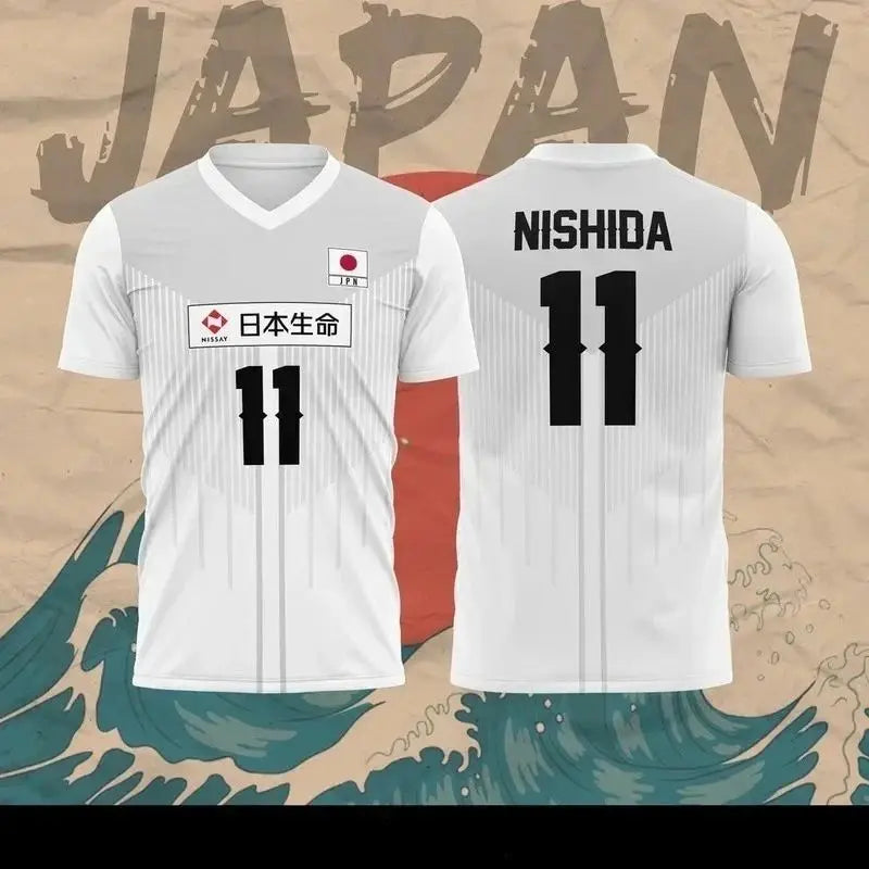 Volleyball Graphic Short Sleeve Sports Jersey with Number Print