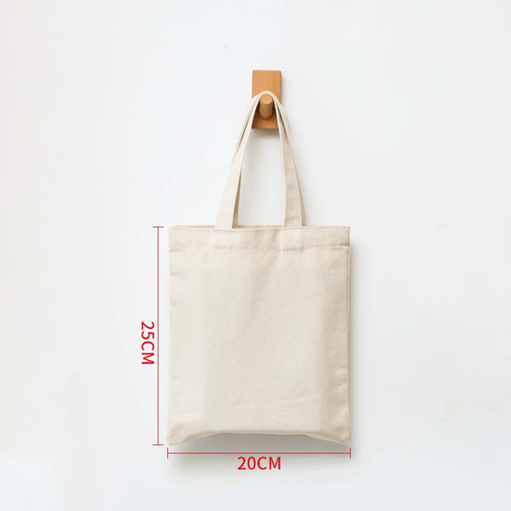 Plain Canvas Style Tote Bag with Long Shoulder Handles