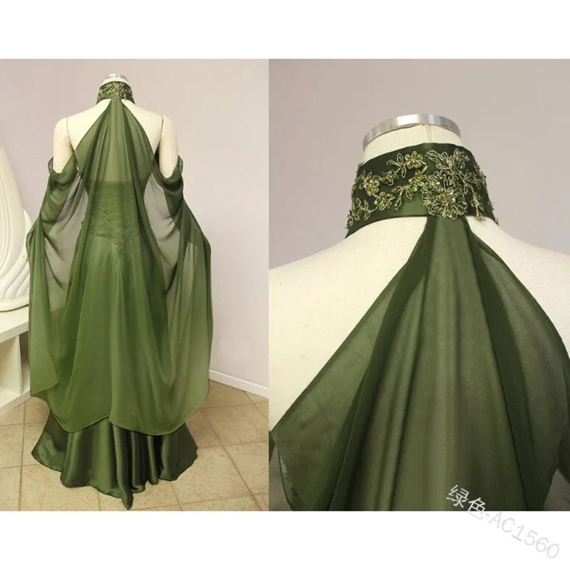 Neck Tie Sheer Long Cape for Layering over Outfits