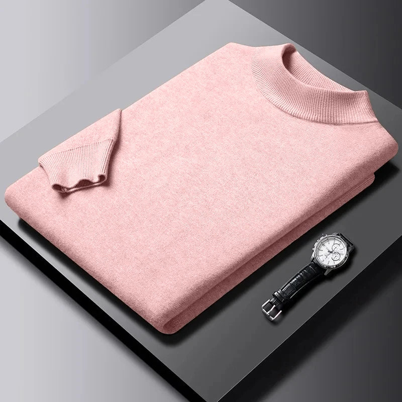 Men's Mock Neck Long Sleeve Knit Sweater