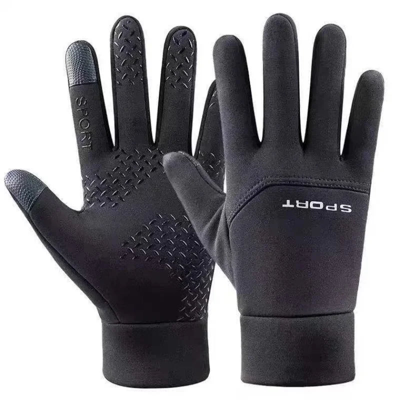 Solid Full Finger Outdoor Gloves with Adjustable Wrist Closure