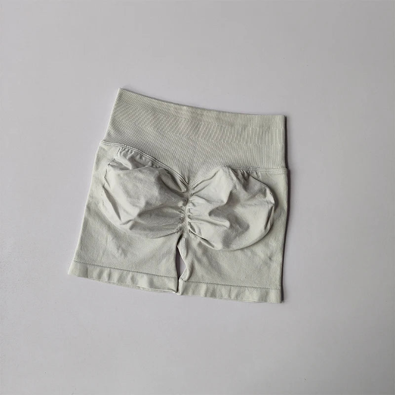 Women's High Waist Scrunch Back Shorts for Yoga and Gym Workouts