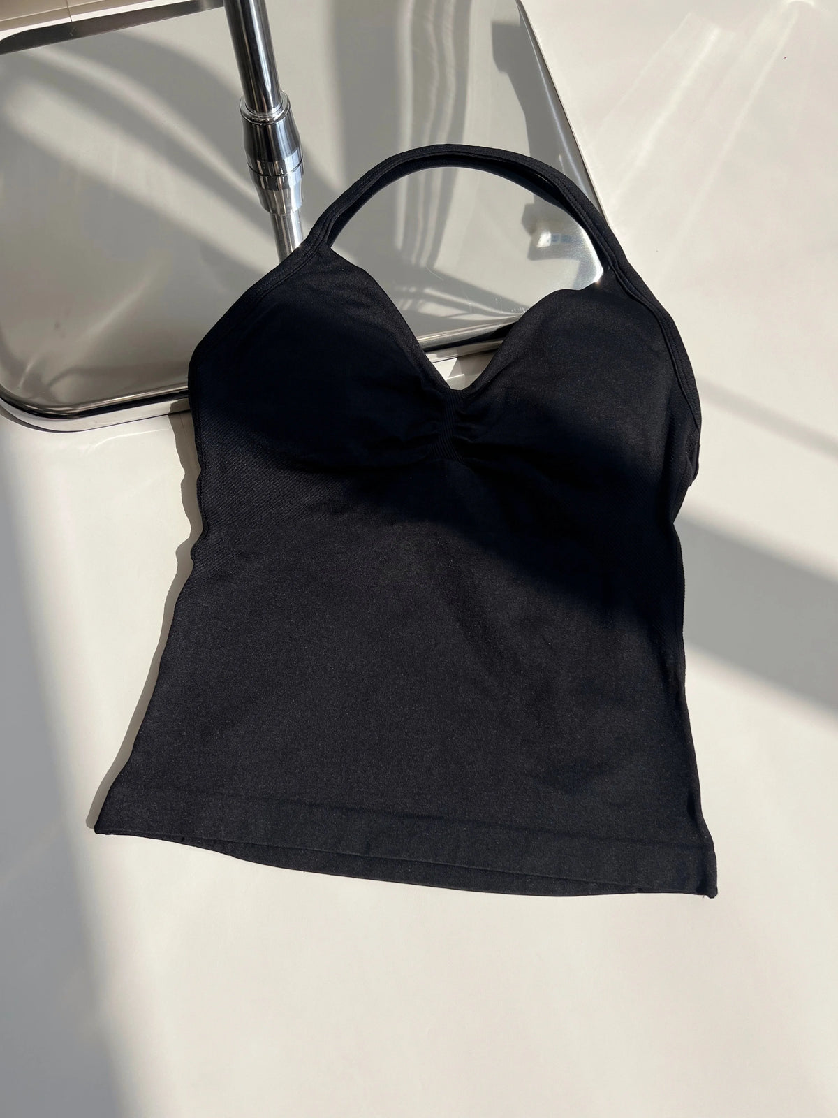 Women's V Neck Strappy Longline Tank Top For Workout Outfits