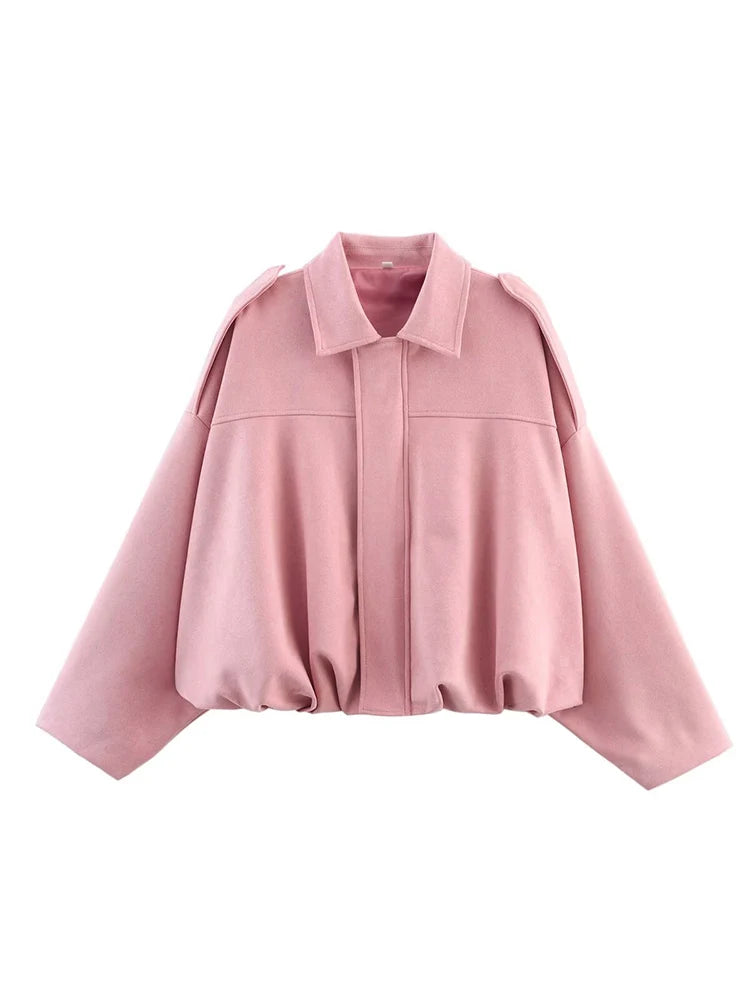 Women's Suede-Look Zip-Front Bomber Jacket