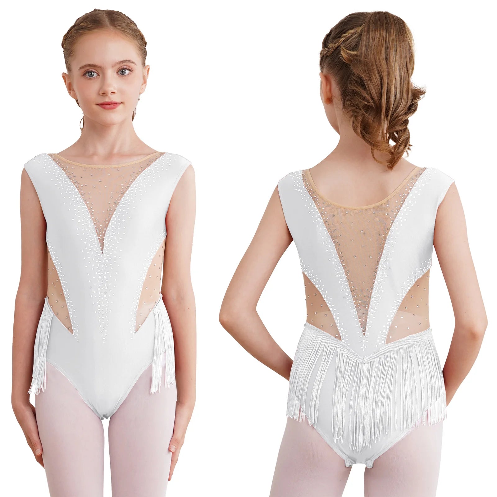 Girls' Lyrical Dance Costume Styles with Rhinestones and Skirted Outfit Options