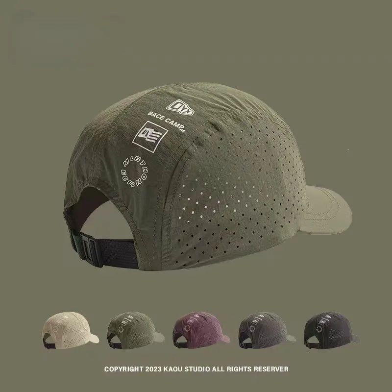 Short Brim Mesh Baseball Cap with Adjustable Back