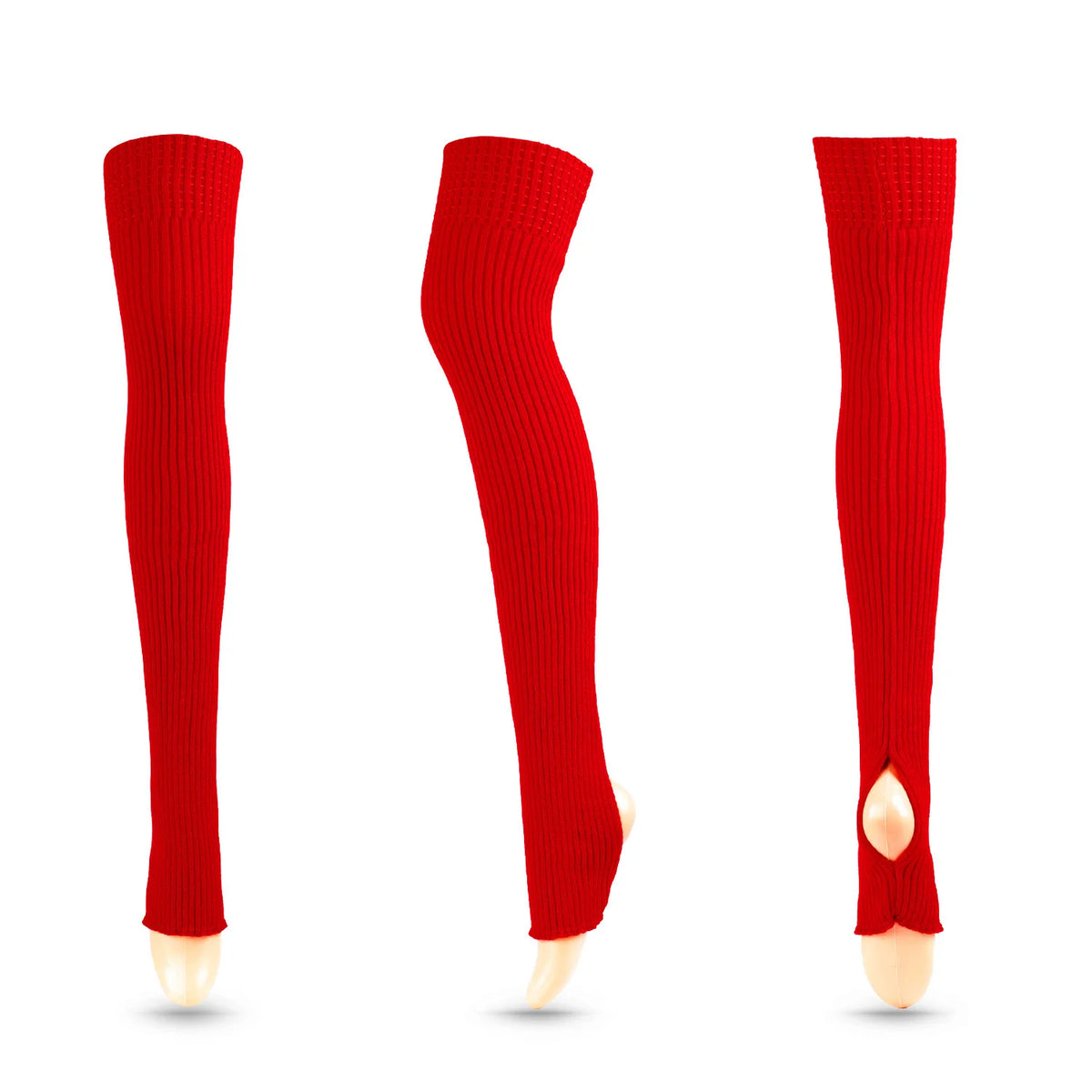 Long Ribbed Ballet Leg Warmers with Stirrup Openings