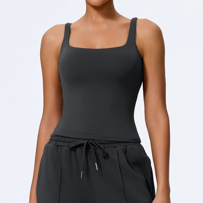 Women's Square Neck Fitted Tank Top