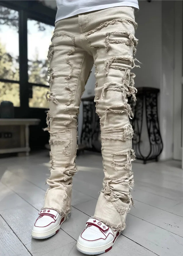 Men's Distressed Slim Fit Denim Jeans for Casual Everyday Wear