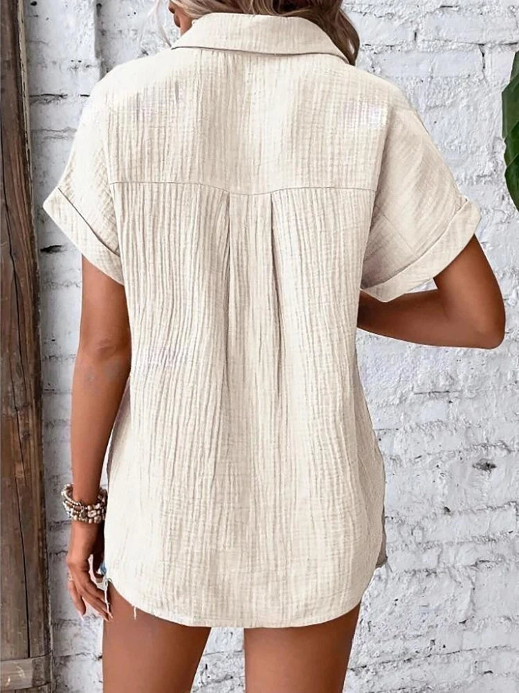 Women's Collared Short Sleeve Shirt