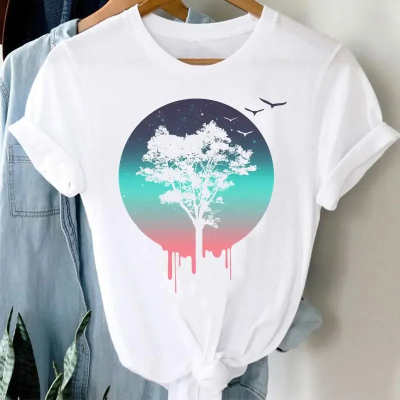 Women's Nature Graphic Modal Short-Sleeve Crewneck T-Shirt