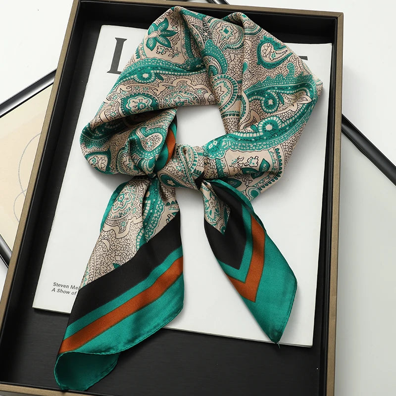 Floral Print Large Square Scarf for Draped Wrap Styling