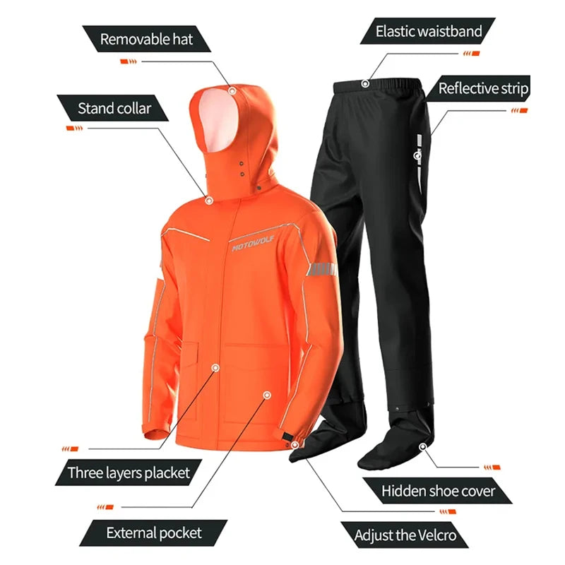 Outdoor Hooded Jacket and Trouser Clothing Set with Style Options