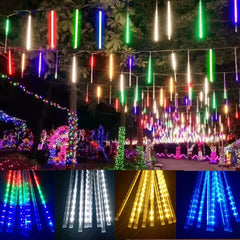 Solar LED Meteor Shower Rain Lights Holiday String Lights Waterproof Garden Light 8 Tubes 144 Leds Christmas Wedding Decoration