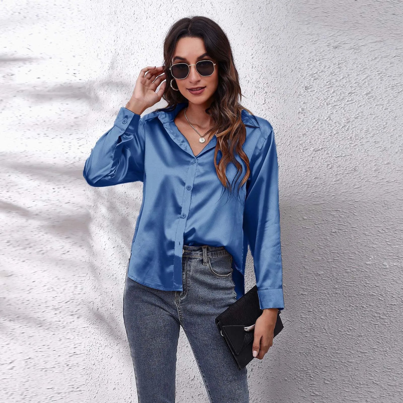 Women's Collared Long Sleeve Shirt