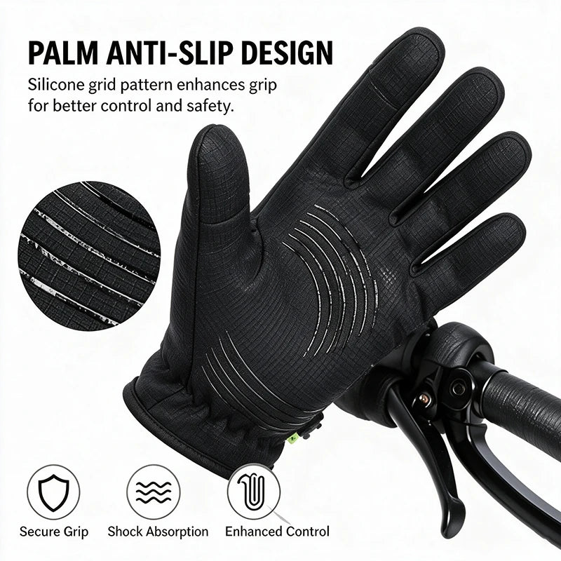 Full Finger Cycling Gloves with Adjustable Wrist Closure
