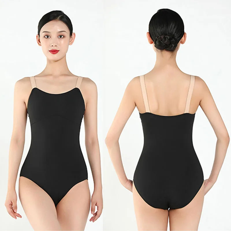 Women's Wide Strap Camisole Ballet Leotard for Dance Practice Outfits