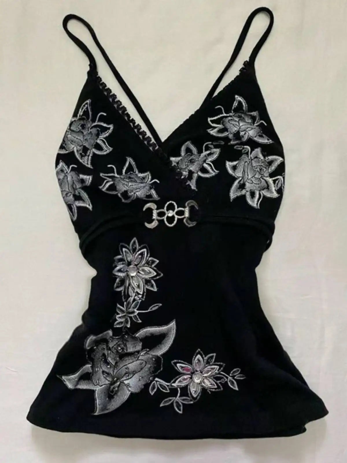 Women's Printed Polyester Camisole with Thin Straps and Multiple Graphic Styles