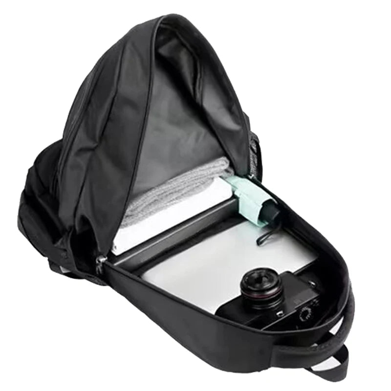 Student Commuter Backpack with Layered Front Pockets and Contrast Zipper Details