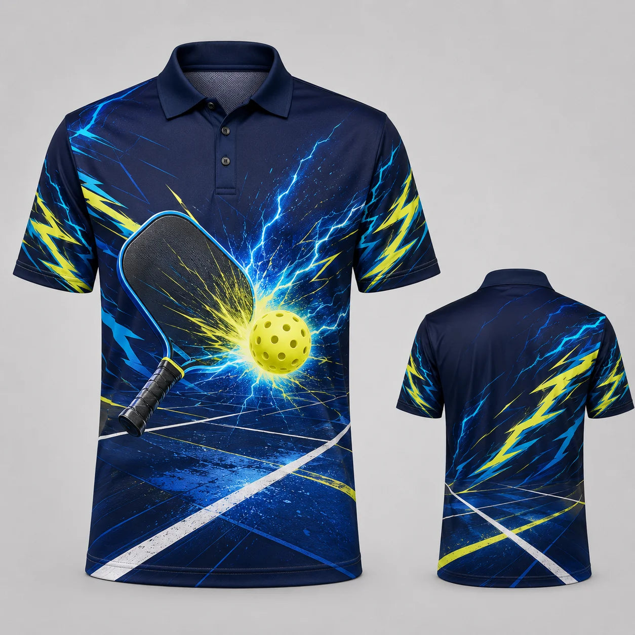 Pickleball Graphic Short Sleeve Collared Polo Shirt for Casual Wear