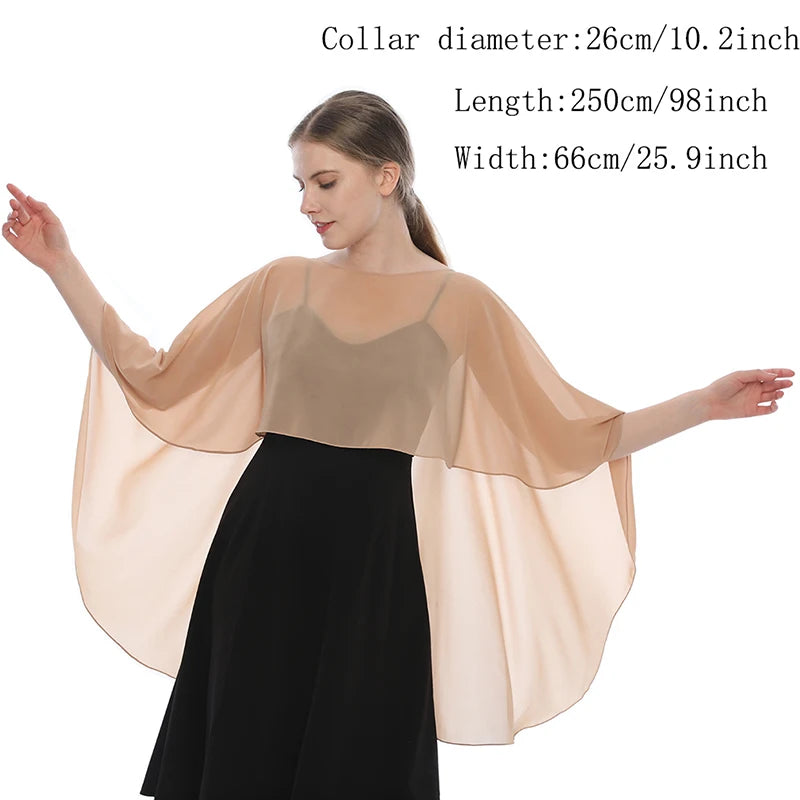 Sheer Long Draped Wrap Scarf for Layering over Outfits