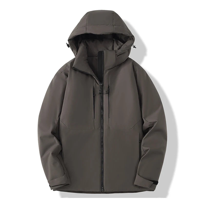 Hooded Long Sleeve Full Zip Outdoor Hiking Jacket with Pockets